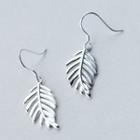 925 Sterling Silver Leaf Earrings Silver - One Size