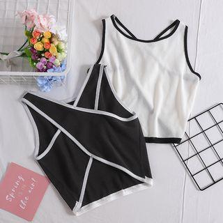 Sleeveless Cross-strap Crop Top