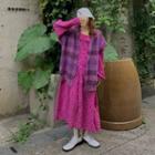 Floral Print Long-sleeve Loose-fit Dress / Loose-fit Cardigan