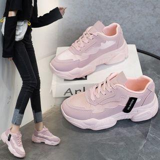 Faux-suede Panel Athletic Sneakers