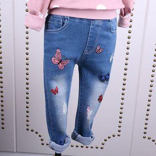 Embroidery Washed Jeans