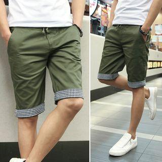 Drawstring-waist Cuffed Shorts