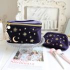 Embroidered Moon & Star Makeup Pouch