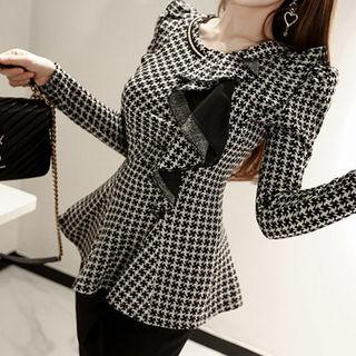 Patterned Ruffle-trim A-line Top