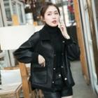 Reversible Faux Leather Single-breasted Jacket