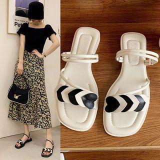 Two Tone Heart Sandals