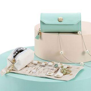 Faux Pearl Tassel Faux Leather Pouch