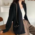 Chain Accent V-neck Cardigan