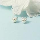 Faux Pearl Cat Earring 1 Pair - Earrings - Faux Pearlcat - One Size