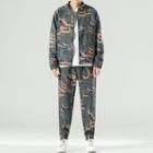 Set: Print Zip-up Jacket + Jogger Pants