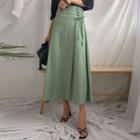 Lace-up A-line Maxi Skirt