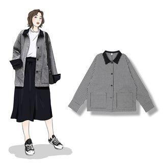 Plaid Dual-pocket Shirt As Shown In Figure - One Size