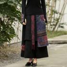 Asymmetrical Layered Print Skort Black - One Size