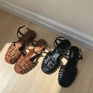 T-strap Weave Sandals
