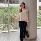 Sleeveless Dip-back Satin Blouse