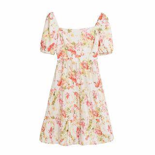 Floral Printed Mini A-line Dress