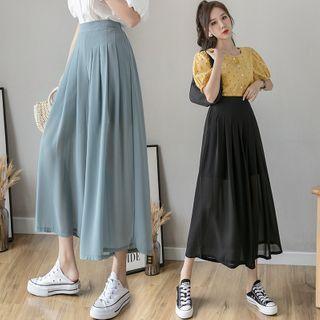 High-waist Loose Fit Chiffon Wide-leg Pants