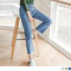 High Waist Drawstring Straight-cut Pants