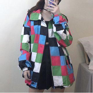 Checkerboard Print Jacket