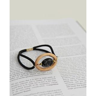 Wooden-oval Elastic Hair Tie