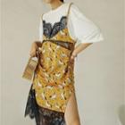 Mock Two-piece Short-sleeve Horse Print Dress