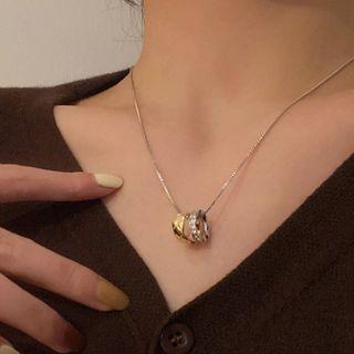 Hoop Pendant Necklace Gold & Silver - One Size