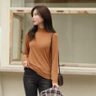 Basic Colored Mock-neck Top