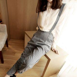 Pinstripe Suspender Pants