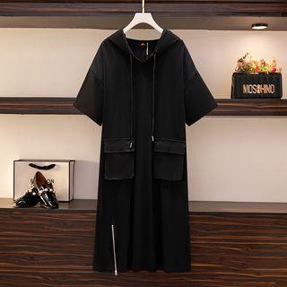 Hooded Midi T-shirt Dress