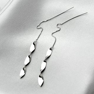 925 Sterling Silver Spiral Threader Drop Earrings