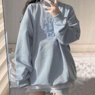 Round-neck Bear Printed Sweater