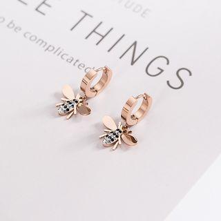 18k Rose Gold Gemstone Bee Clip-on Earring Rose Gold - One Size