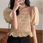 Puff Sleeve Square Neck Smocked Top