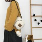 Bear Applique Furry Crossbody Bag