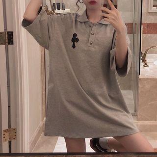 Printed 3/4-sleeve Polo Shirt