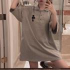 Printed 3/4-sleeve Polo Shirt