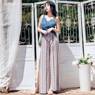 Patterned Wide Leg Pants / Camisole Top / Set