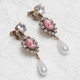 Rhinestone Accent Bead Drop Earring