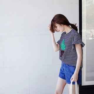 Washed Relaxed Denim Shorts