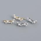 Branches Faux Pearl Sterling Silver Earring