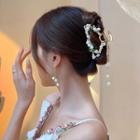 Flower Faux Pearl Alloy Hair Clamp / Dangle Earring