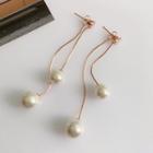 Faux Pearl Drop Earring Rose Gold - One Size