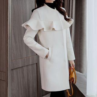 Ruffle Snap Button Coat