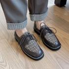 Houndstooth Genuine Leather Lace-up Shoes