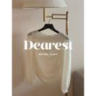 Shirred Textured Blouse Cream Ivory - One Size