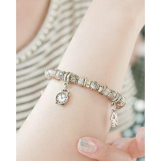Engraved Multi-charm Elastic Bracelet