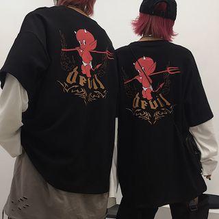 Devil Mock Two Piece Long-sleeve T-shirt