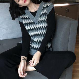 Pattern Knit Vest As Shown In Figure - One Size