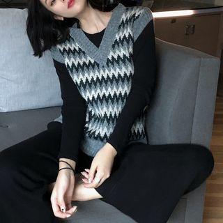 Pattern Knit Vest As Shown In Figure - One Size