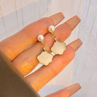 Faux Pearl Cloud Alloy Dangle Earring 1 Pair - Earring - White - One Size